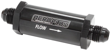 -6AN Turbo Inline Oil Filter Black 30 Micron Washable AF607-06BLK - Aeroflow