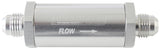 -6AN Turbo Inline Oil Filter Silver 30 Micron Washable AF607-06S - Aeroflow