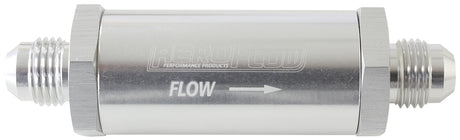 -6AN Turbo Inline Oil Filter Silver 30 Micron Washable AF607-06S - Aeroflow