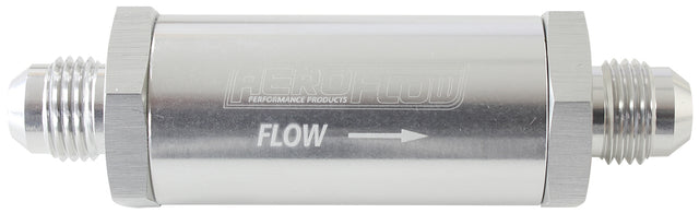 -6AN Turbo Inline Oil Filter Silver 30 Micron Washable AF607-06S - Aeroflow