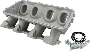 Low Rise Non EFI GM LS Base Modular Intake Mani Cathedral Port Natural AF6079-5000 - Aeroflow