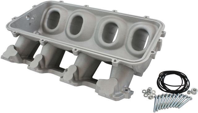 Low Rise Non EFI GM LS Base Modular Intake Mani Cathedral Port Natural AF6079-5000 - Aeroflow