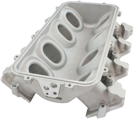 Low Rise Non EFI GM LS Base Modular Intake Mani Cathedral Port Natural AF6079-5000 - Aeroflow