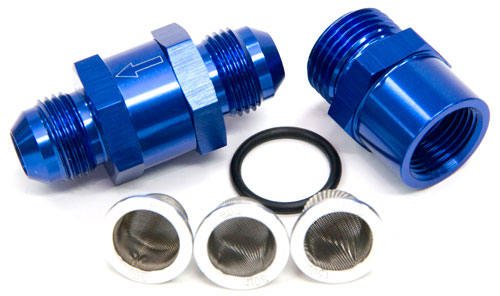-4AN Inline Fuel & Oil Filter Blue 3 x Filter 30, 80, 150 Micr AF608-04 - Aeroflow