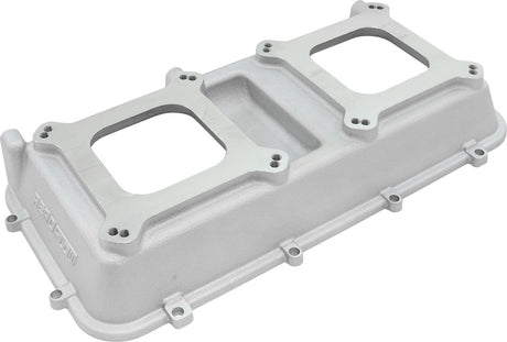 Dual Carburettor Top Plate Modular Intake Manifold 4150 Twin Natural Cast AF6085-0000 - Aeroflow