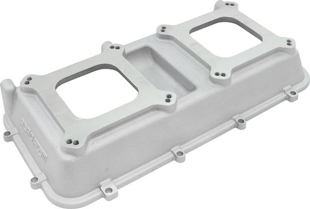 Dual Carburettor Top Plate Modular Intake Manifold 4150 Twin Natural Cast AF6085-0000 - Aeroflow