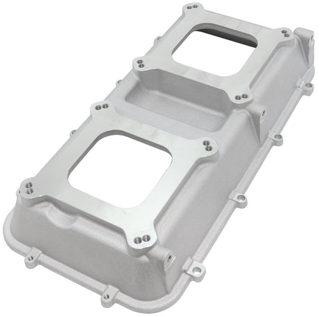 Dual Carburettor Top Plate Modular Intake Manifold 4150 Twin Natural Cast AF6085-0000 - Aeroflow