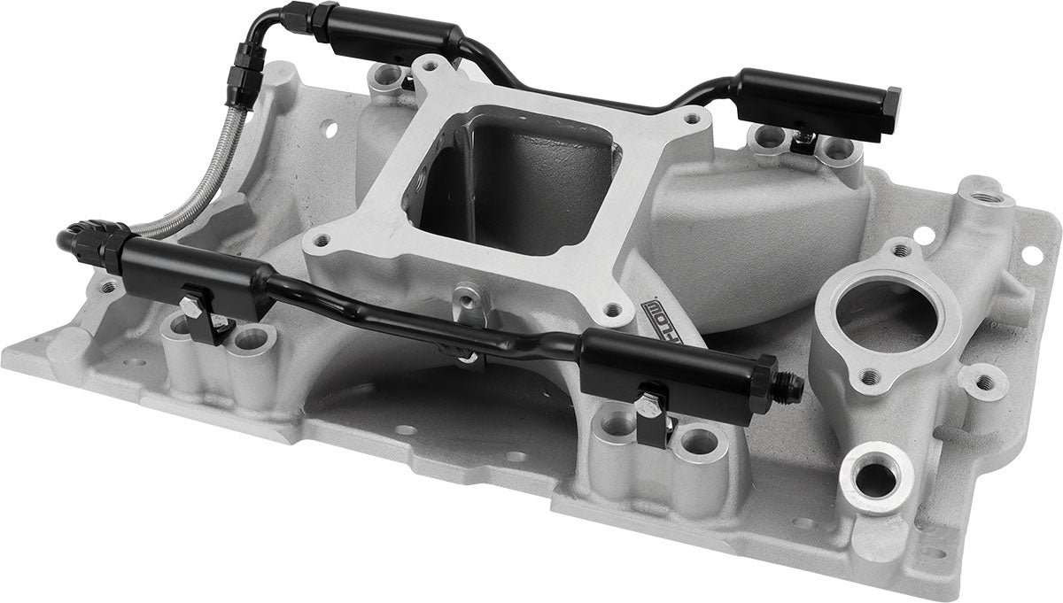 SBC EFI Air Gap Intake Manifolsingle Plane Chev 350 Natural AF6090-1000 - Aeroflow