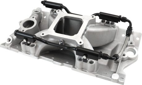 SBC EFI Air Gap Intake Manifolsingle Plane Chev 350 Natural AF6090-1000 - Aeroflow