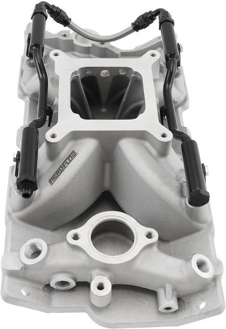 SBC EFI Air Gap Intake Manifolsingle Plane Chev 350 Natural AF6090-1000 - Aeroflow