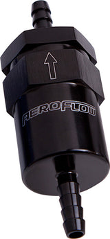 Billet Fuel Filter 5/16" Barb Black 30 Micron Bronze Filter AF610-05BLK - Aeroflow