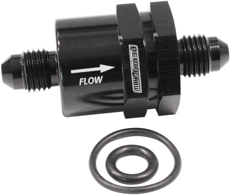 Check Valve Inline -4AN Black / One Way Valve AF612-04BLK - Aeroflow