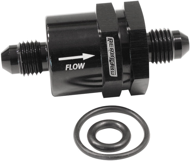 Check Valve Inline -4AN Black / One Way Valve AF612-04BLK - Aeroflow
