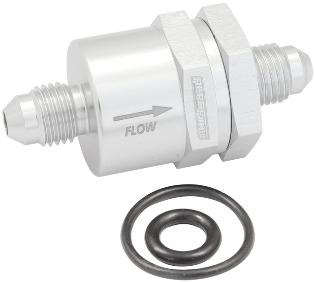 Check Valve Inline -4AN Silver / One Way Valve AF612-04S - Aeroflow
