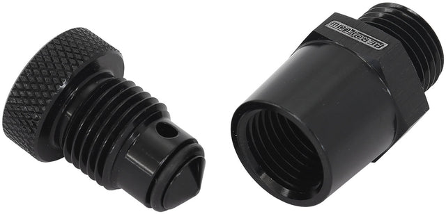 -6 ORB Inline Tap / Drain 1/8 NPT F/Male Thread For Remote AF615-02BLK - Aeroflow