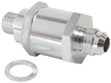 M12 x 1.5mm x -6AN Check Valve Silver Male To Male Bosch Pump AF615-06S - Aeroflow