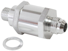M12 x 1.5mm x -6AN Check Valve Silver Male To Male Bosch Pump AF615-06S - Aeroflow
