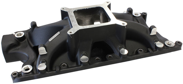SBF Hi Rise Intake Manifold Single Plane Ford 302 Black AF6200-2002 - Aeroflow