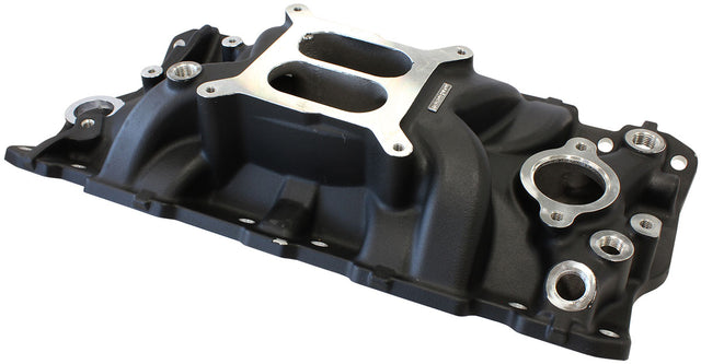 SBC Street Intake Manifold Dual Plane Chev 350 Black AF6210-1000 - Aeroflow