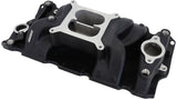 SBC Air Gap Intake Manifold Dual Plane Chev 350 Black AF6210-1001 - Aeroflow