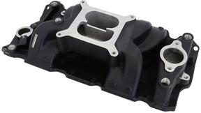SBC Air Gap Intake Manifold Dual Plane Chev 350 Black AF6210-1001 - Aeroflow