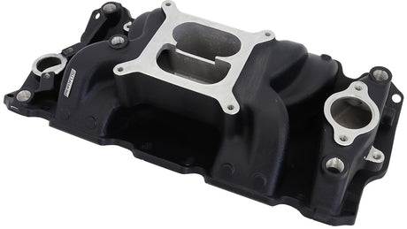 SBC Air Gap Intake Manifold Dual Plane Chev 350 Black AF6210-1001 - Aeroflow