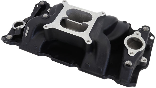 SBC Air Gap Intake Manifold Dual Plane Chev 350 Black AF6210-1001 - Aeroflow
