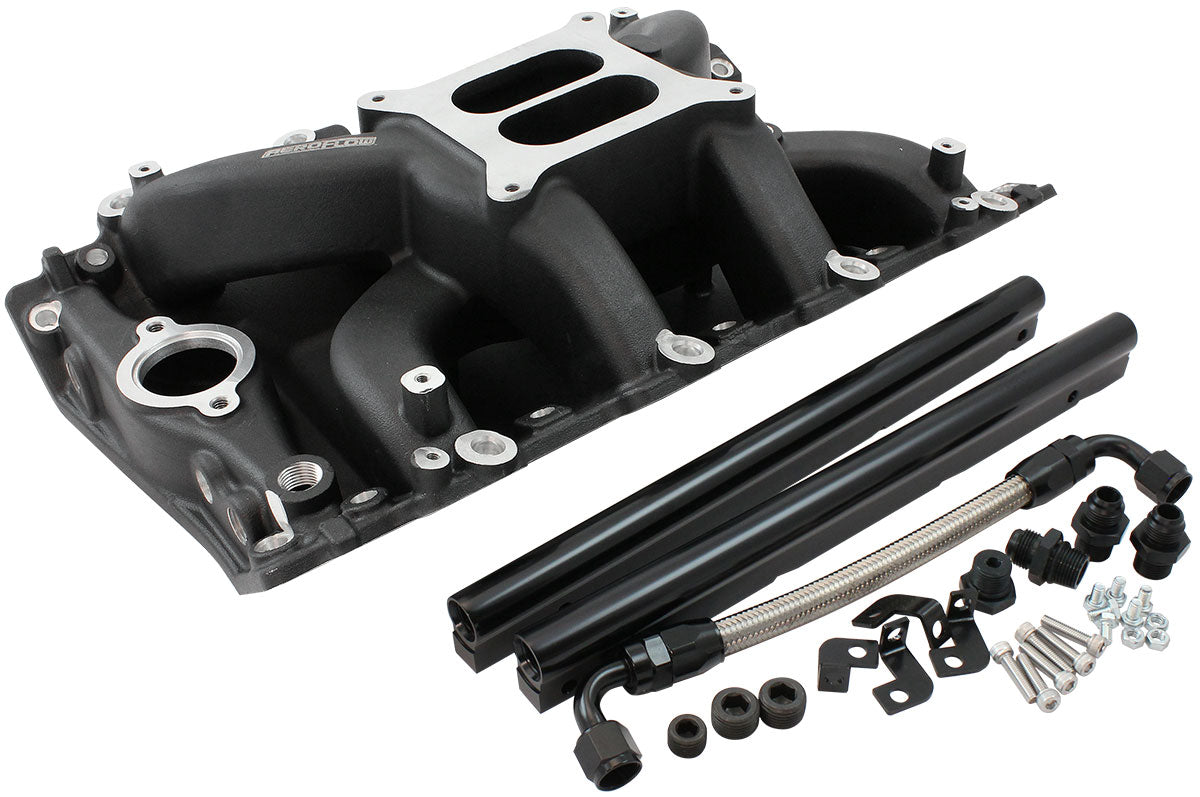 Holden 304 EFI Intake Manifolddual Plane Air Gap Black Vn AF6210-4003 - Aeroflow