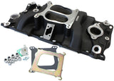 SBC Classic Intake Manifold Dual Plane Chev 350 Black AF6211-1000 - Aeroflow