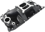 BBC Air Gap Intake Manifold Dual Plane Chev 454 Black Oval AF6211-1001 - Aeroflow