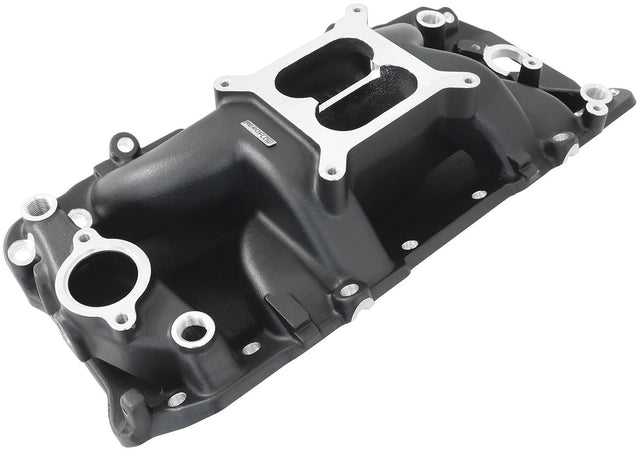 BBC Air Gap Intake Manifold Dual Plane Chev 454 Black Oval AF6211-1001 - Aeroflow