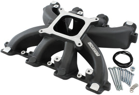 GM LS Carby Intake Manifold Cathedral Port Non-Efi LS1 LS2 Black AF6240-5000 - Aeroflow