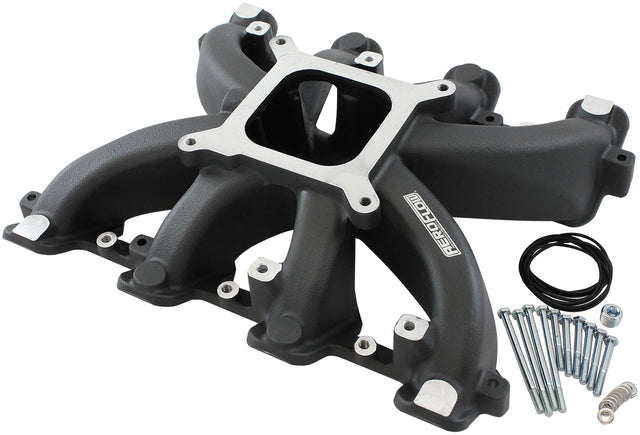 GM LS Carby Intake Manifold Cathedral Port Non-Efi LS1 LS2 Black AF6240-5000 - Aeroflow