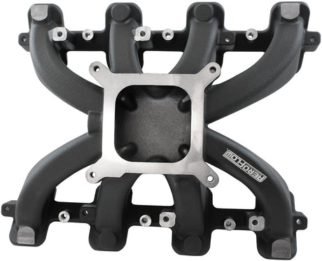 GM LS Carby Intake Manifold Cathedral Port Non-Efi LS1 LS2 Black AF6240-5000 - Aeroflow