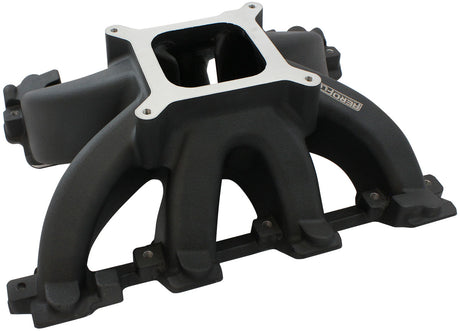 GM LS Carby Hi Rise Intake Manifold Cathedral Non EFI LS1LS2 Black - 6240-5000 AF6240-5005 - Aeroflow
