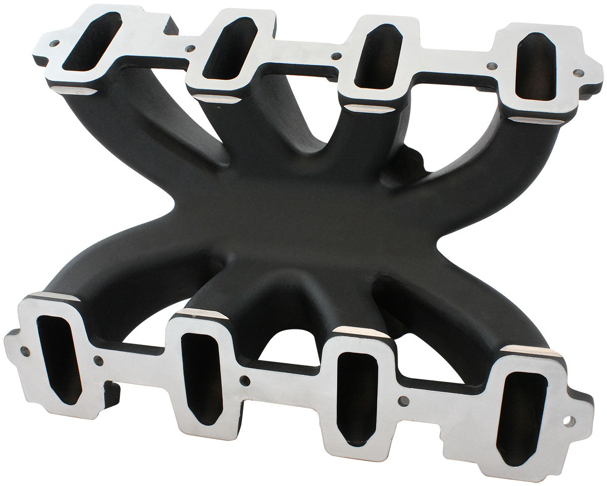 GM LS Carby Hi Rise Intake Manifold Cathedral Non EFI LS1LS2 Black - 6240-5000 AF6240-5005 - Aeroflow