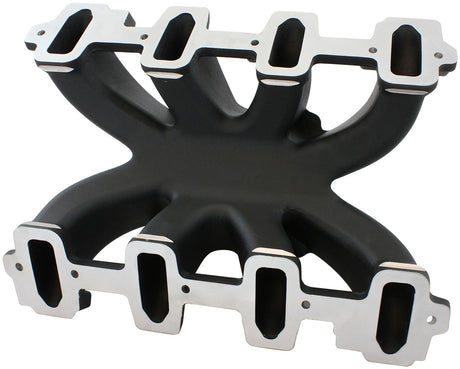 GM LS Carby Hi Rise Intake Manifold Cathedral Non EFI LS1LS2 Black - 6240-5000 AF6240-5005 - Aeroflow