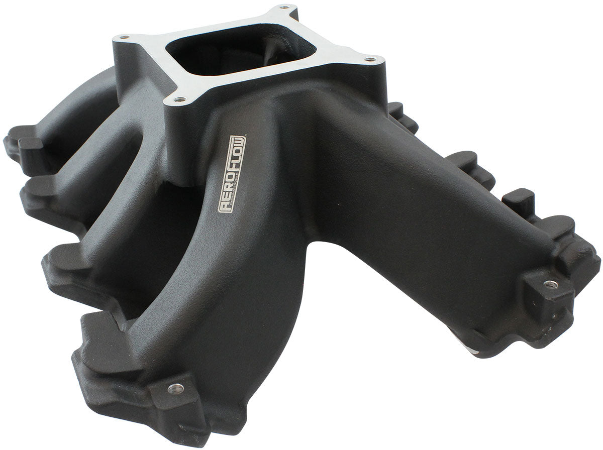 GM LS Carby Hi Rise Intake Manifold Cathedral Non EFI LS1LS2 Black - 6240-5000 AF6240-5005 - Aeroflow