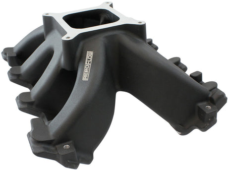GM LS Carby Hi Rise Intake Manifold Cathedral Non EFI LS1LS2 Black - 6240-5000 AF6240-5005 - Aeroflow