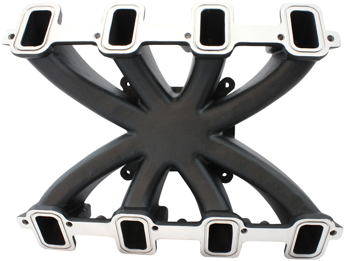 GM LS Carby Intake Manifold Rectangle Port Non-Efi LS3 Black AF6240-6000 - Aeroflow