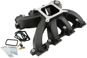 GM LS Carby Hi Rise Intake Blamanifold Rectangle Non EFI LS3LS3 Black - 6240-6005 AF6240-6005 - Aeroflow