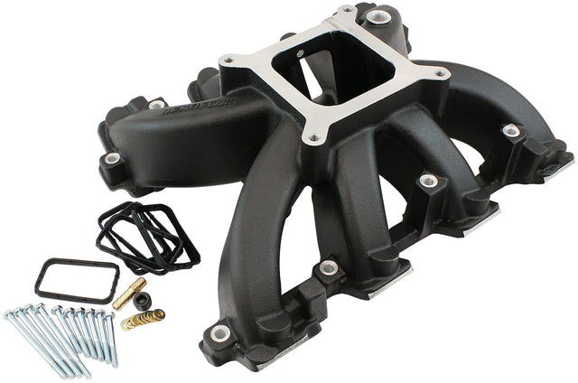 GM LS Carby Hi Rise Intake Blamanifold Rectangle Non EFI LS3LS3 Black - 6240-6005 AF6240-6005 - Aeroflow