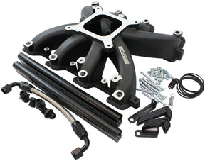 GM LS Carby Intake Manifold Cathedral Port EFI LS1 LS2 Black AF6250-5000 - Aeroflow