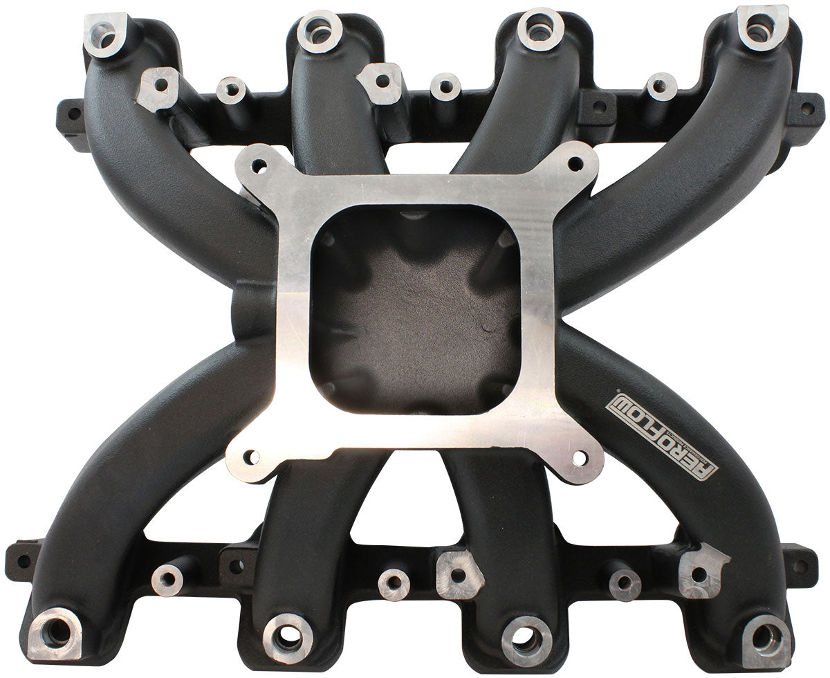 GM LS Carby Intake Manifold Cathedral Port EFI LS1 LS2 Black AF6250-5000 - Aeroflow
