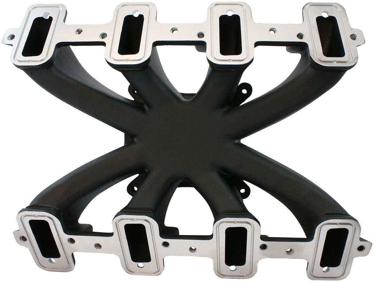 GM LS Carby Intake Manifold Cathedral Port EFI LS1 LS2 Black AF6250-5000 - Aeroflow