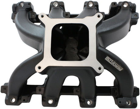 GM LS Carby Intake Manifold Cathedral Hi Rise EFI LS1 LS2 Black AF6250-5001 - Aeroflow
