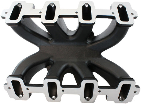 GM LS Carby Intake Manifold Cathedral Hi Rise EFI LS1 LS2 Black AF6250-5001 - Aeroflow