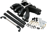 GM LS Carby Intake Manifold Rectangle Hi Rise EFI LS3 Black AF6250-6001 - Aeroflow