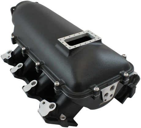 GM LS Modular Intake Manifold Cathedral Port Low Rise EFI Black AF6263-5000 - Aeroflow