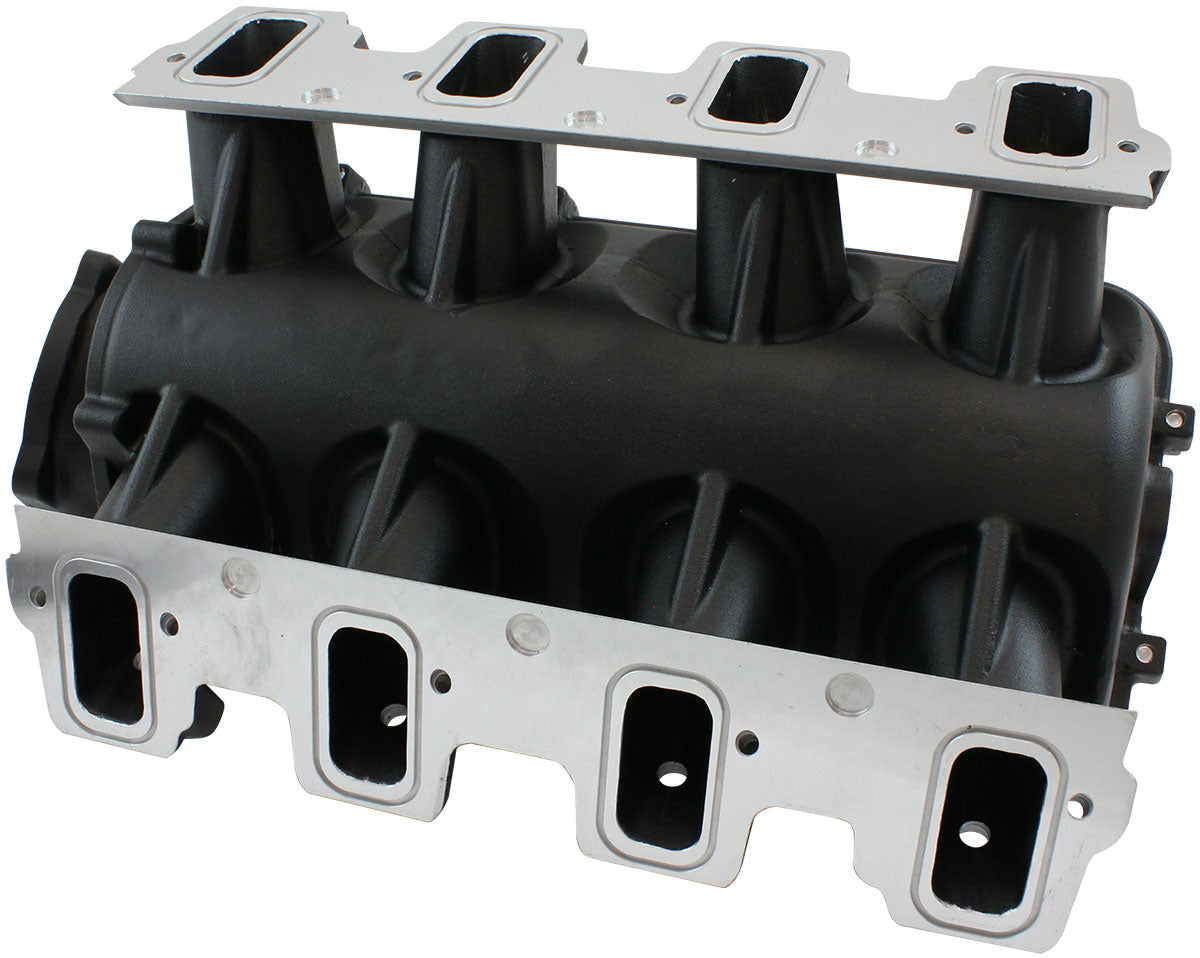 GM LS Modular Intake Manifold Rectangle Port Low Rise EFI Black AF6263-6000 - Aeroflow